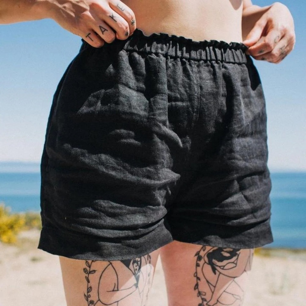 Shelter Eva Linen Shorts L-XL (forest green)